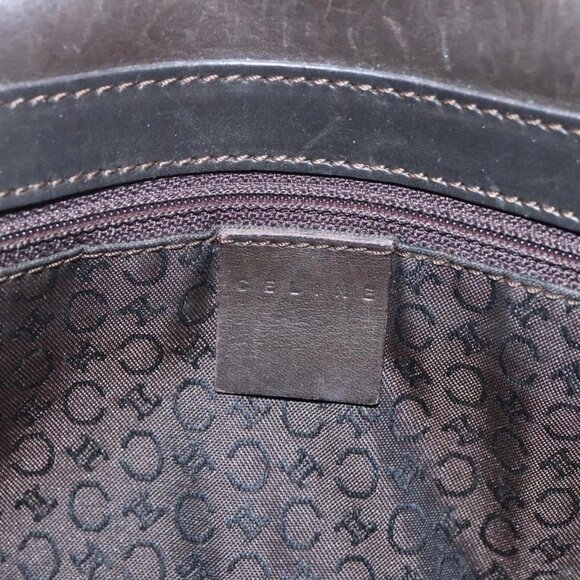CELINE C Macadam Canvas Shoulder Bag Brown Gold - Picture 9 of 16